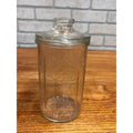 Vintage R.G. Dun Glass Cigar Humidor Jar Michigan Factory No. 670 Art Deco Geometric Arrow Design