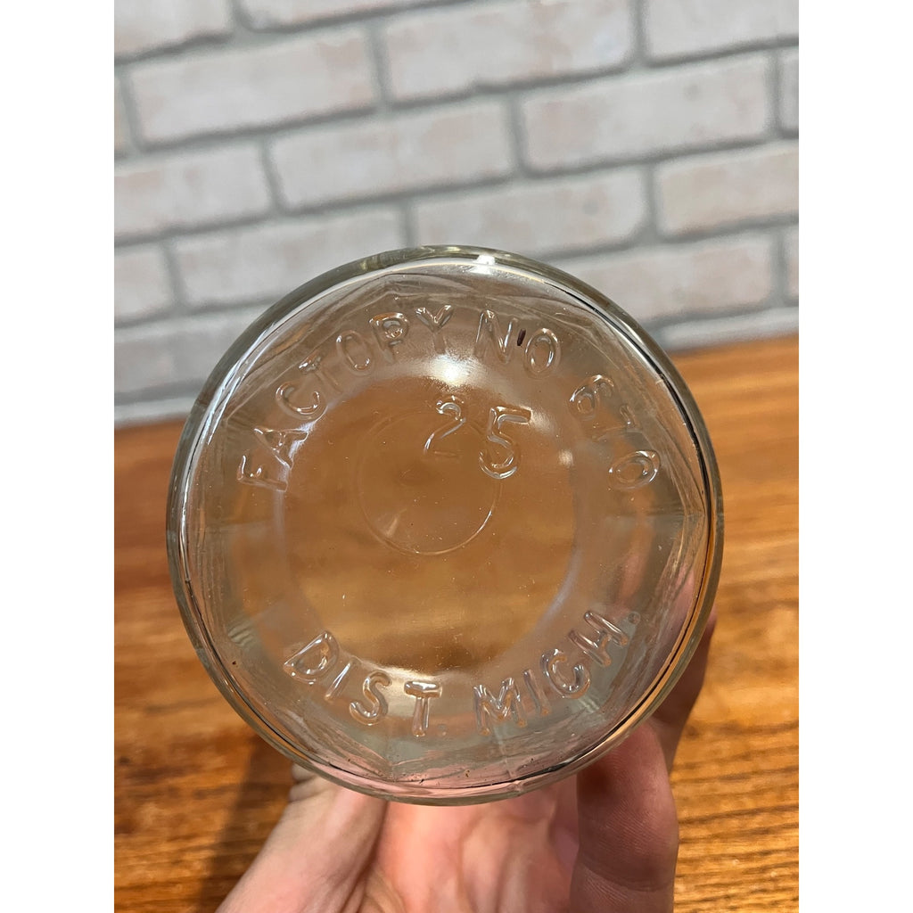 Vintage R.G. Dun Glass Cigar Humidor Jar Michigan Factory No. 670 Art Deco Geometric Arrow Design