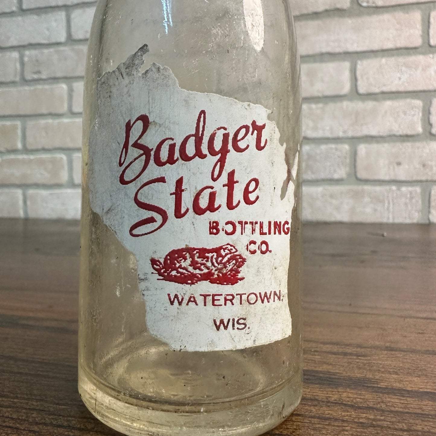 Vintage 1950s 7oz  Beverage Bottle - Badger State Bottling Co. Watertown Wis