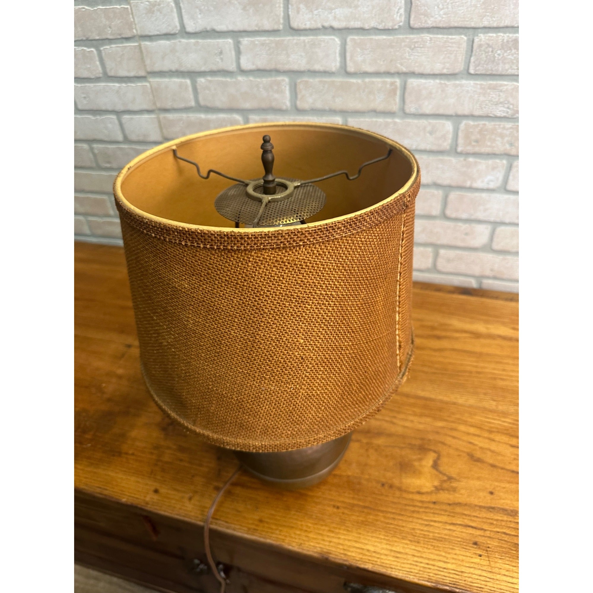 Vintage Arts & Crafts Hammered Copper & Iron Chain Table Lamp Mission