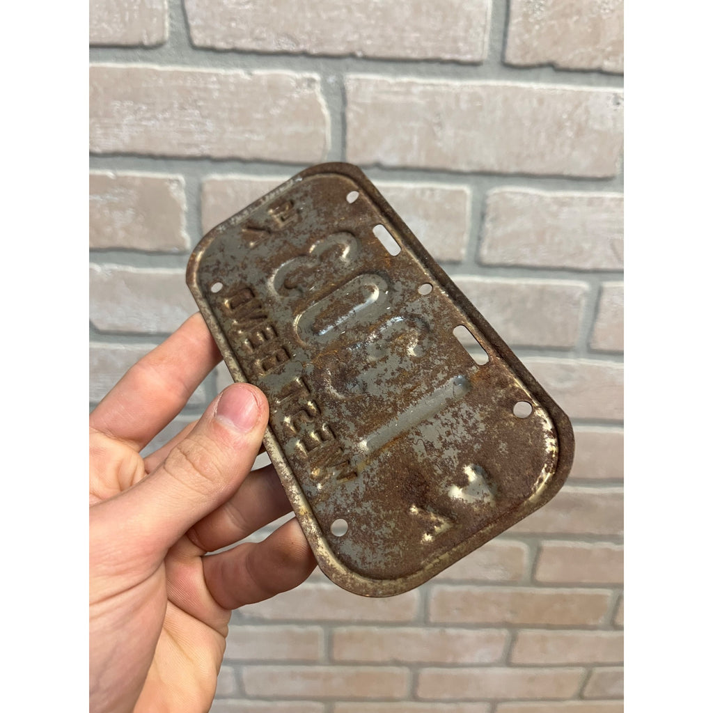 Vintage Wisconsin Bicycle Bike License Plate Embossed West Bend 1974-1975