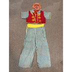 Vintage c1950 Child's Hobo / Tramp Halloween Costume with Molded Rubber Character Mask
