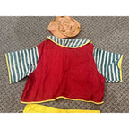 Vintage c1950 Child's Hobo / Tramp Halloween Costume with Molded Rubber Character Mask