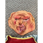 Vintage c1950 Child's Hobo / Tramp Halloween Costume with Molded Rubber Character Mask