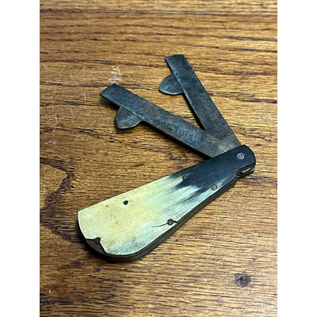 Antique Borwick Fleam Surgeon Tool Knife Bleeder Quack Medical Bone Handle