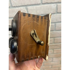 Vintage Wooden Wall Hanging Pencil Sharpener Old Telephone Ringer Box