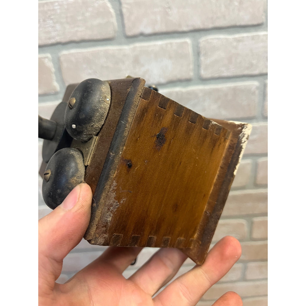 Vintage Wooden Wall Hanging Pencil Sharpener Old Telephone Ringer Box