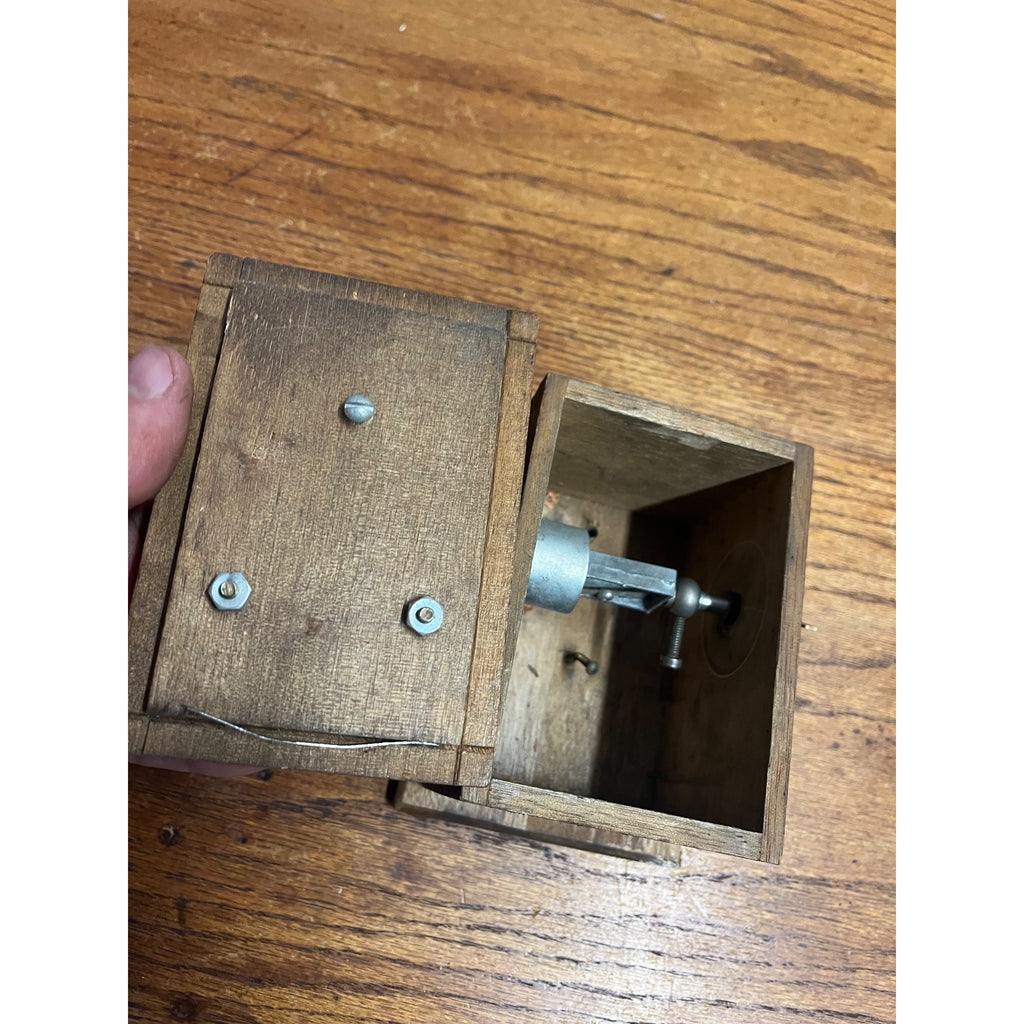 Vintage Wooden Wall Hanging Pencil Sharpener Old Telephone Ringer Box