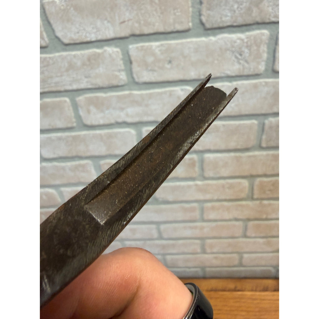 Vintage C.S. Osborne Leather Edge Groove Channel Cutter Tool Wooden handle 1/4