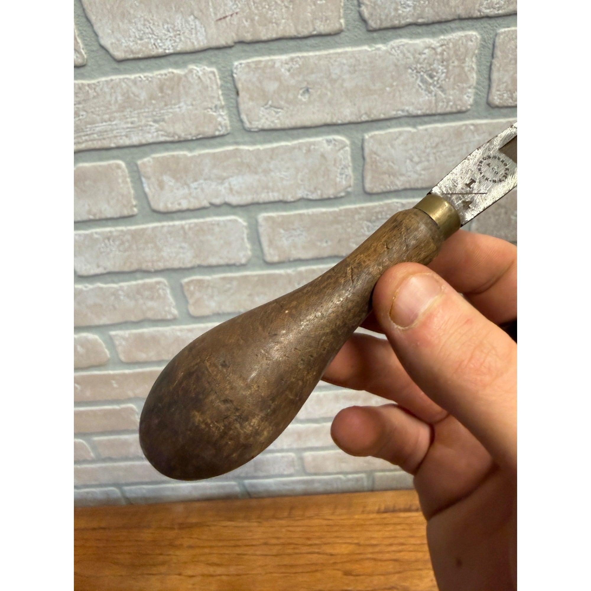 Vintage C.S. Osborne Leather Edge Groove Channel Cutter Tool Wooden handle 1/4