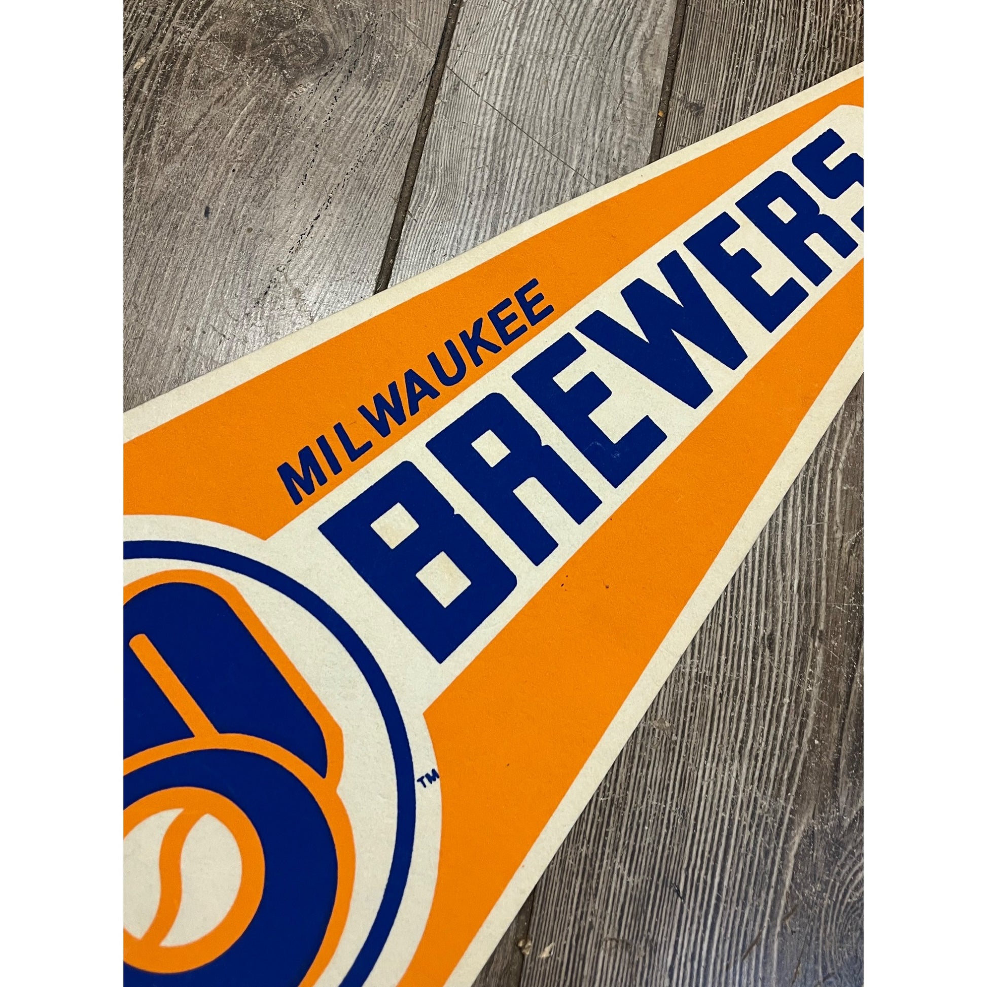 Vintage 1980s Milwaukee Brewers MLB Baseball Full Size Felt Pennant
