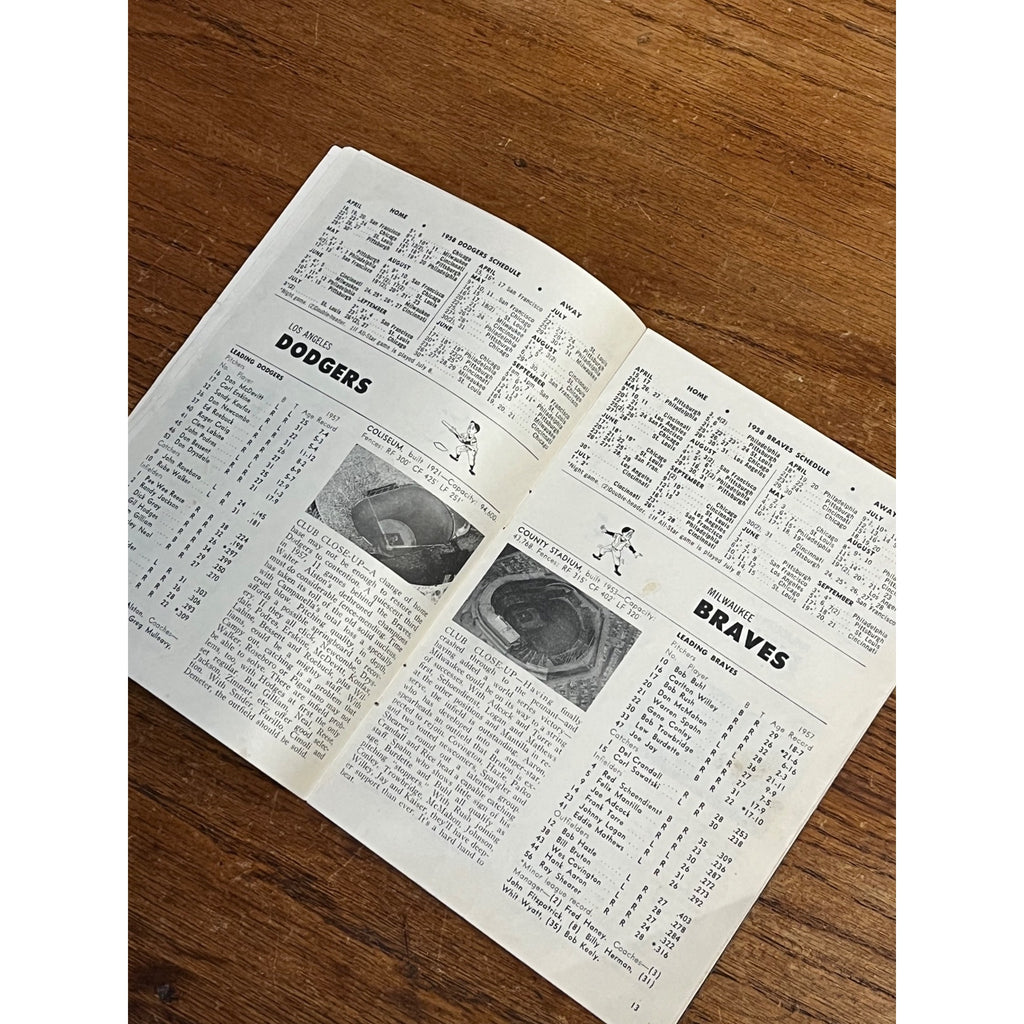Original Vintage 1958 Game of the Week Baseball Guide Book Yankees Red Sox ++