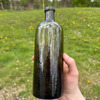 Antique Whittled GREEN Bottle Blob Top HUNYADI JANOS Saxlehner’s Bitterquelle