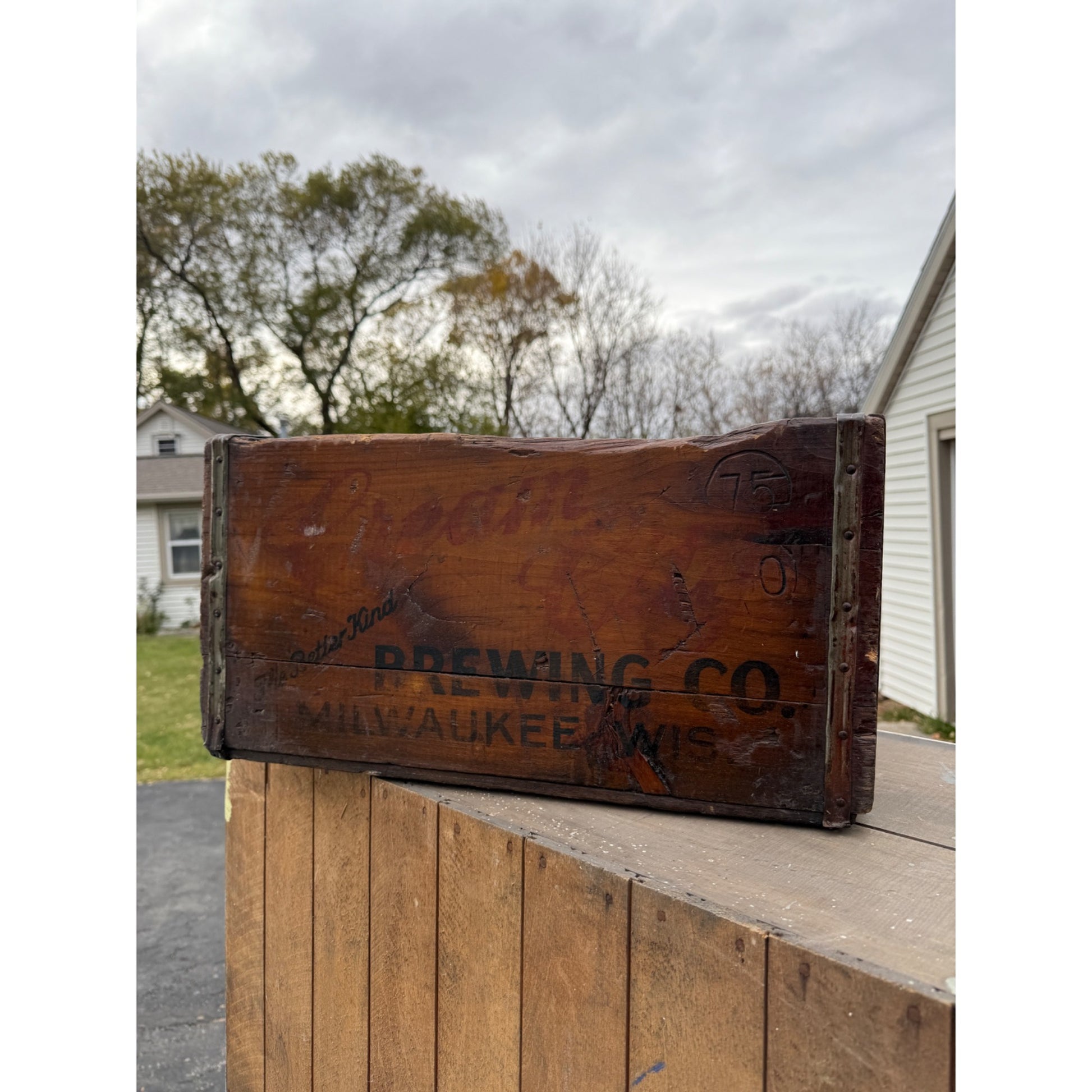 RARE Vintage Pre-Prohibition Cream City Brewing Wooden Beer Crate Milwaukee Wis