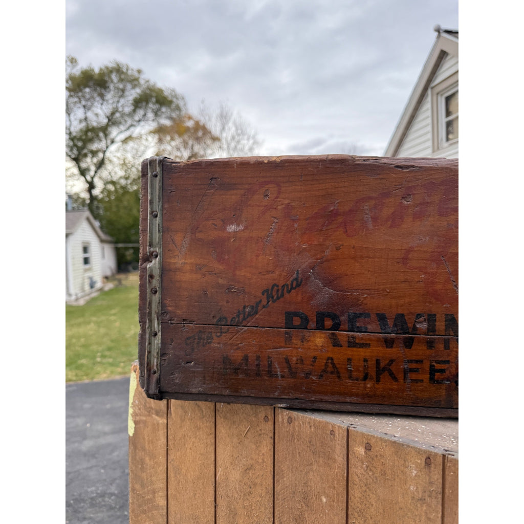 RARE Vintage Pre-Prohibition Cream City Brewing Wooden Beer Crate Milwaukee Wis