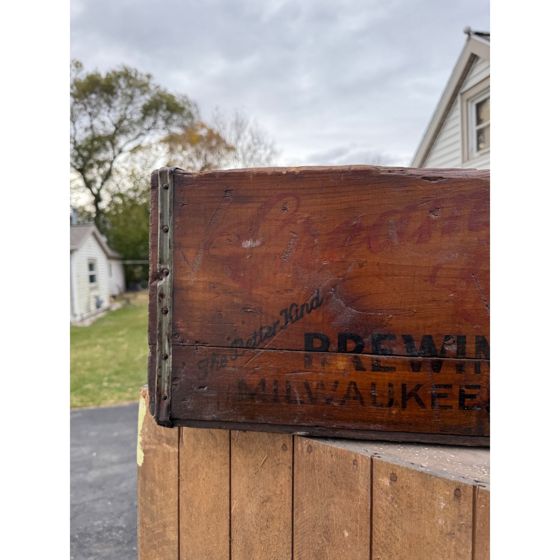 RARE Vintage Pre-Prohibition Cream City Brewing Wooden Beer Crate Milwaukee Wis