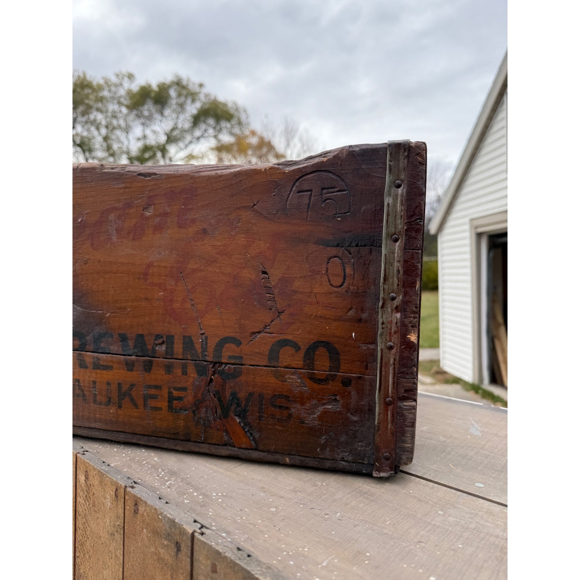 RARE Vintage Pre-Prohibition Cream City Brewing Wooden Beer Crate Milwaukee Wis