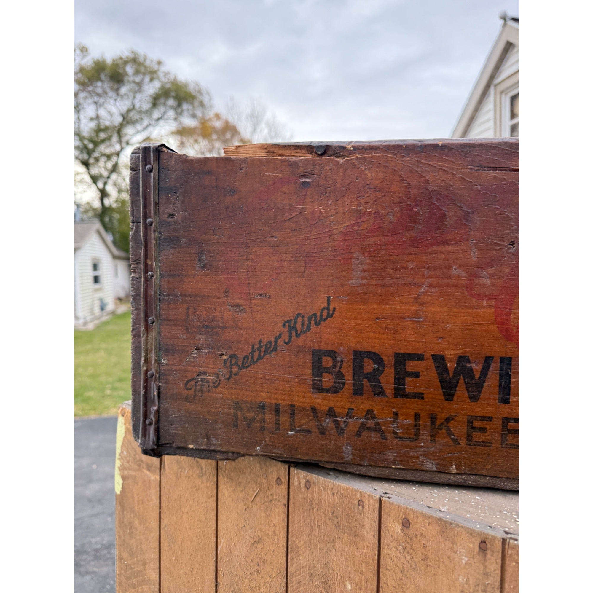 RARE Vintage Pre-Prohibition Cream City Brewing Wooden Beer Crate Milwaukee Wis