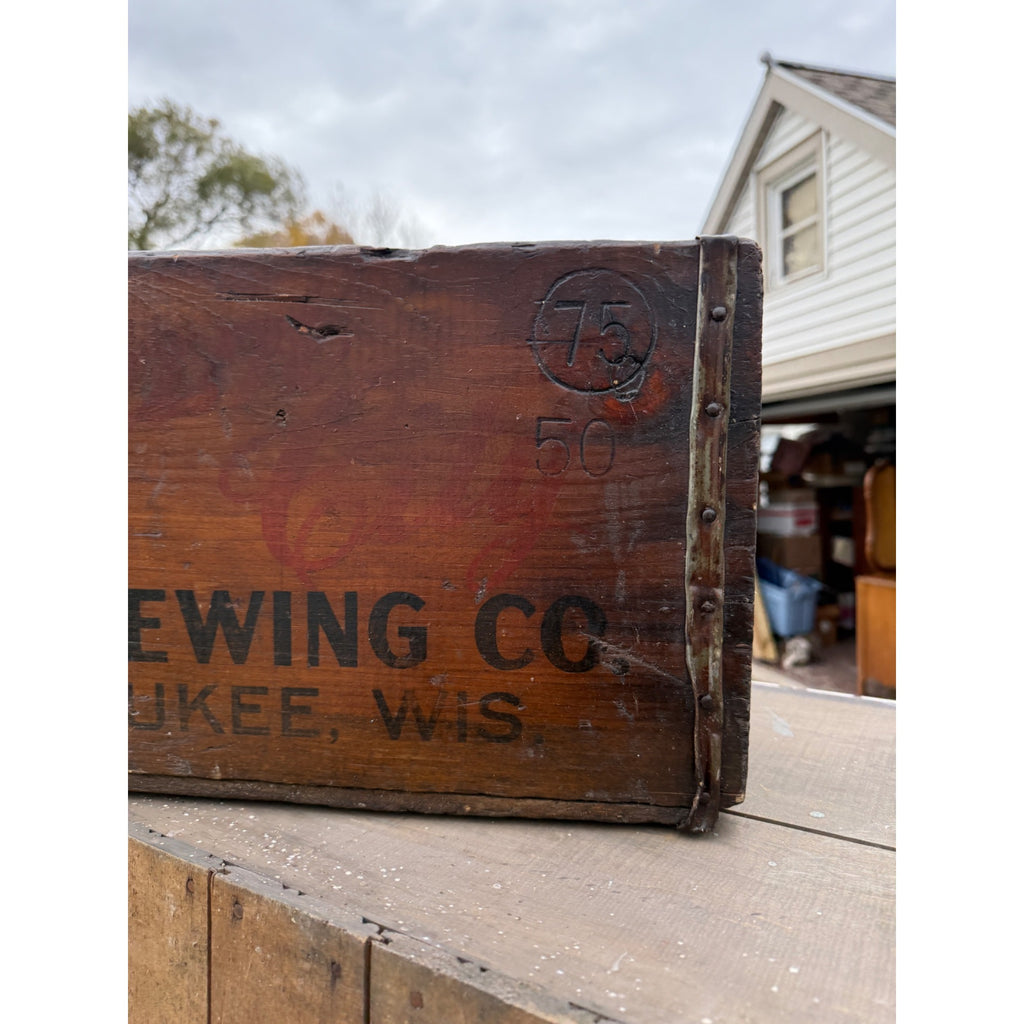 RARE Vintage Pre-Prohibition Cream City Brewing Wooden Beer Crate Milwaukee Wis