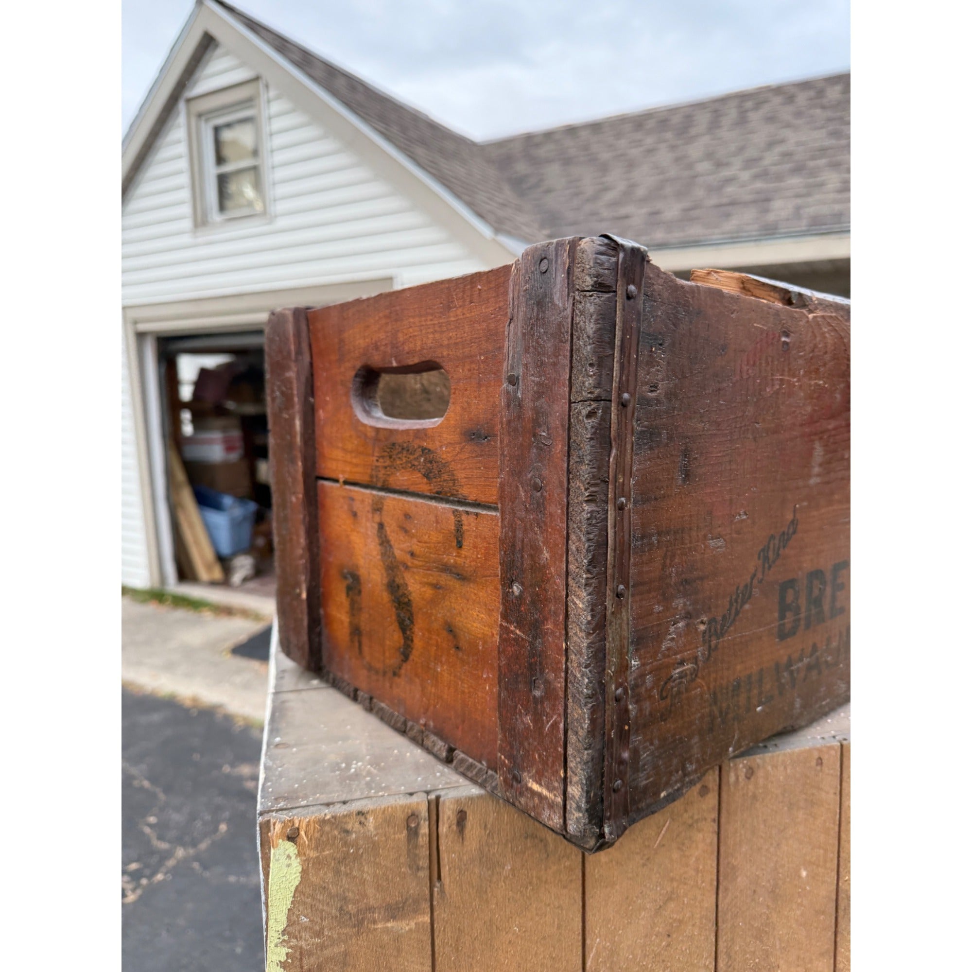 RARE Vintage Pre-Prohibition Cream City Brewing Wooden Beer Crate Milwaukee Wis