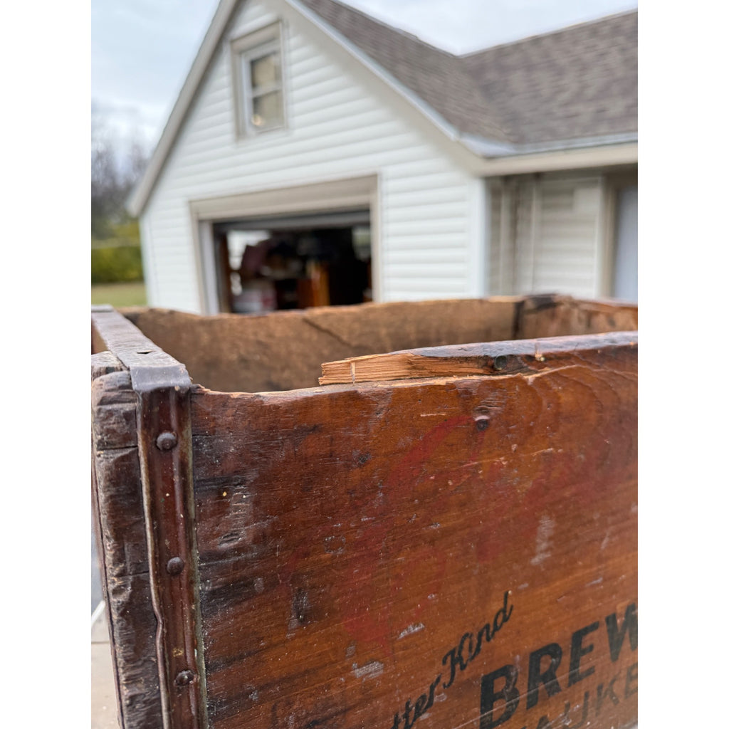 RARE Vintage Pre-Prohibition Cream City Brewing Wooden Beer Crate Milwaukee Wis