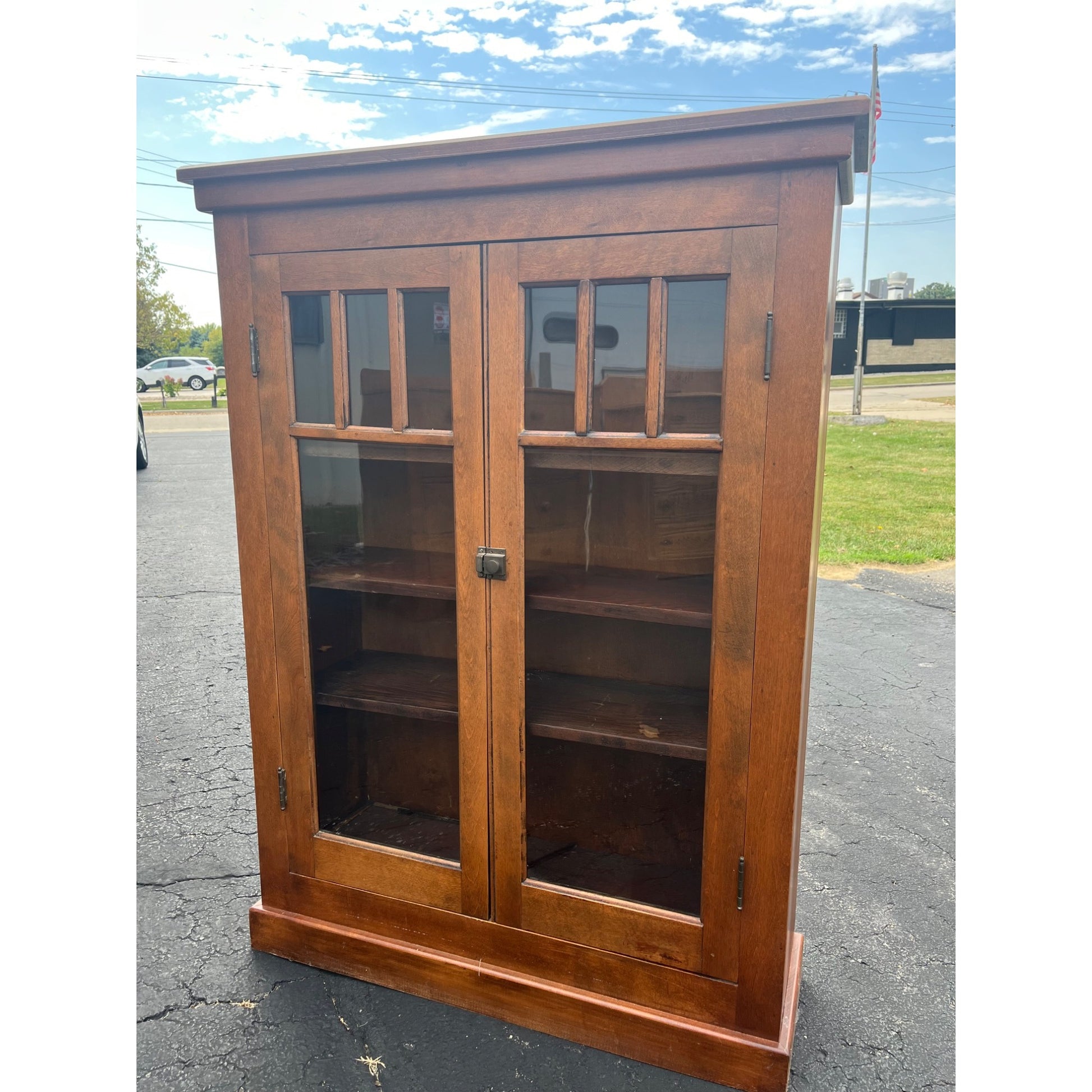 Vintage Mid-Century 1950s Bookshelf / Book Case Mission Arts & Crafts Style