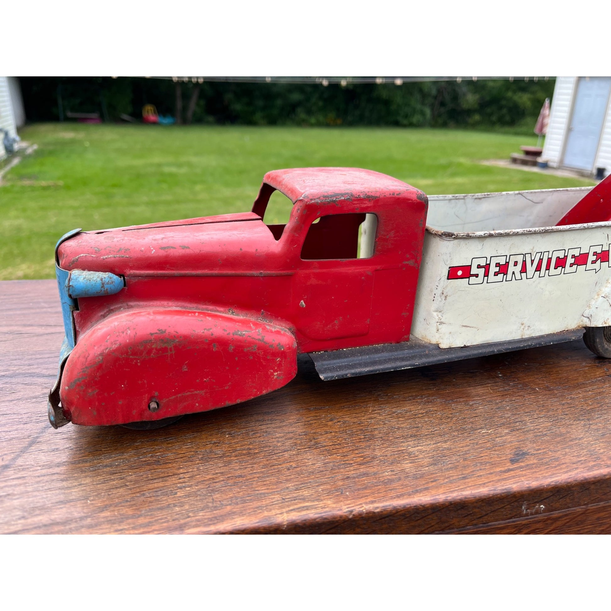 Vintage 1940s Wyandotte Toy Service E Wrecker Truck Pressed Steel