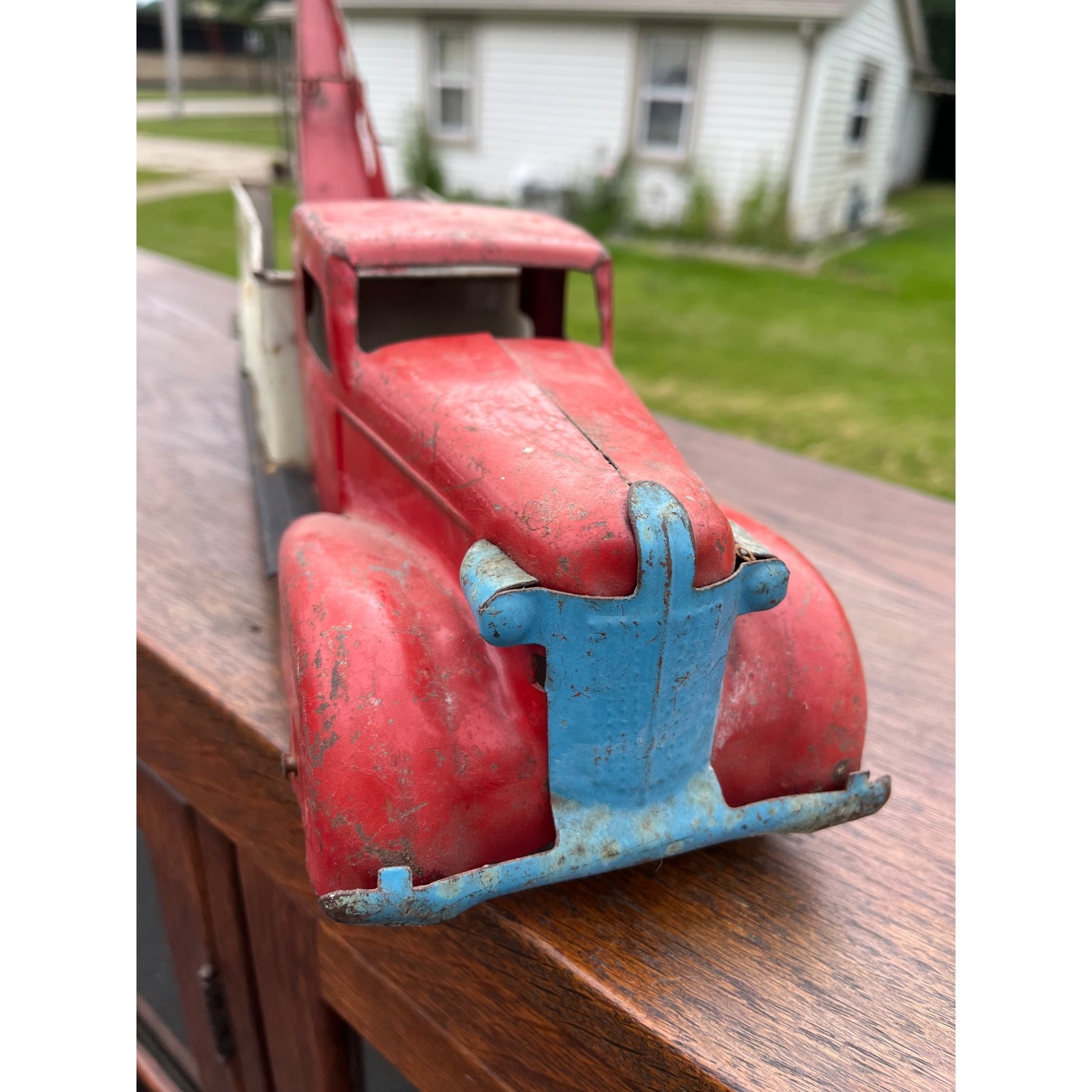 Vintage 1940s Wyandotte Toy Service E Wrecker Truck Pressed Steel