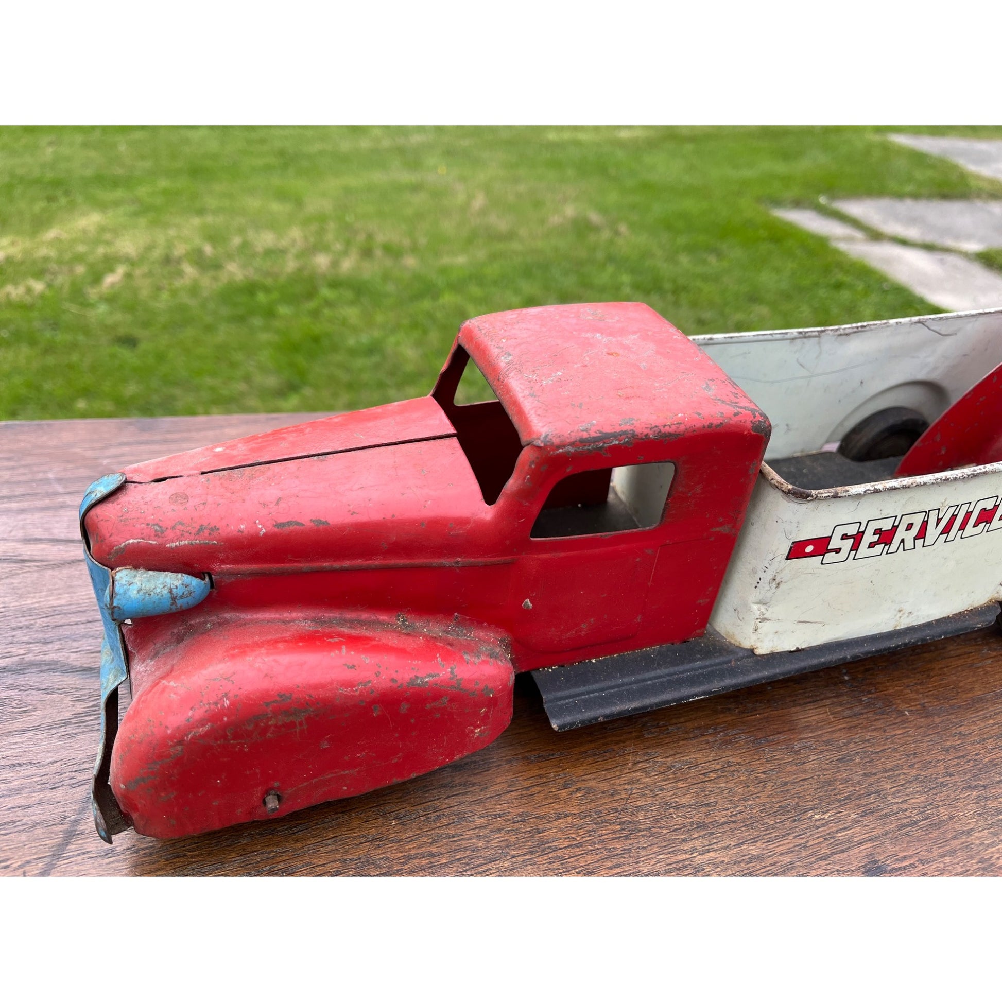 Vintage 1940s Wyandotte Toy Service E Wrecker Truck Pressed Steel