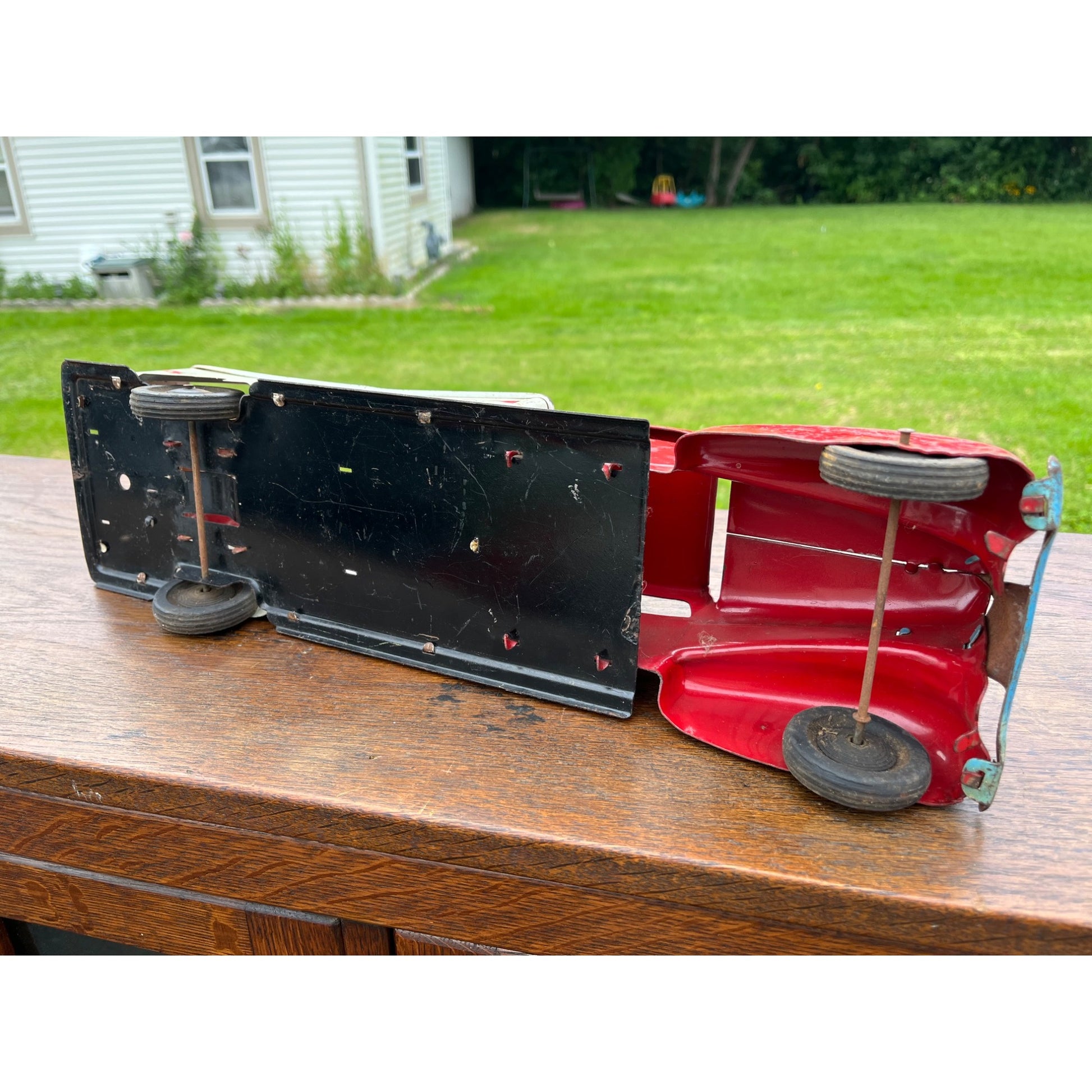 Vintage 1940s Wyandotte Toy Service E Wrecker Truck Pressed Steel