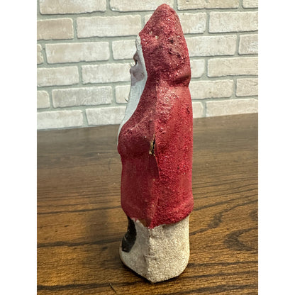 Early Antique Belsnickle 6" German Antique Red Santa Figure Paper Mache