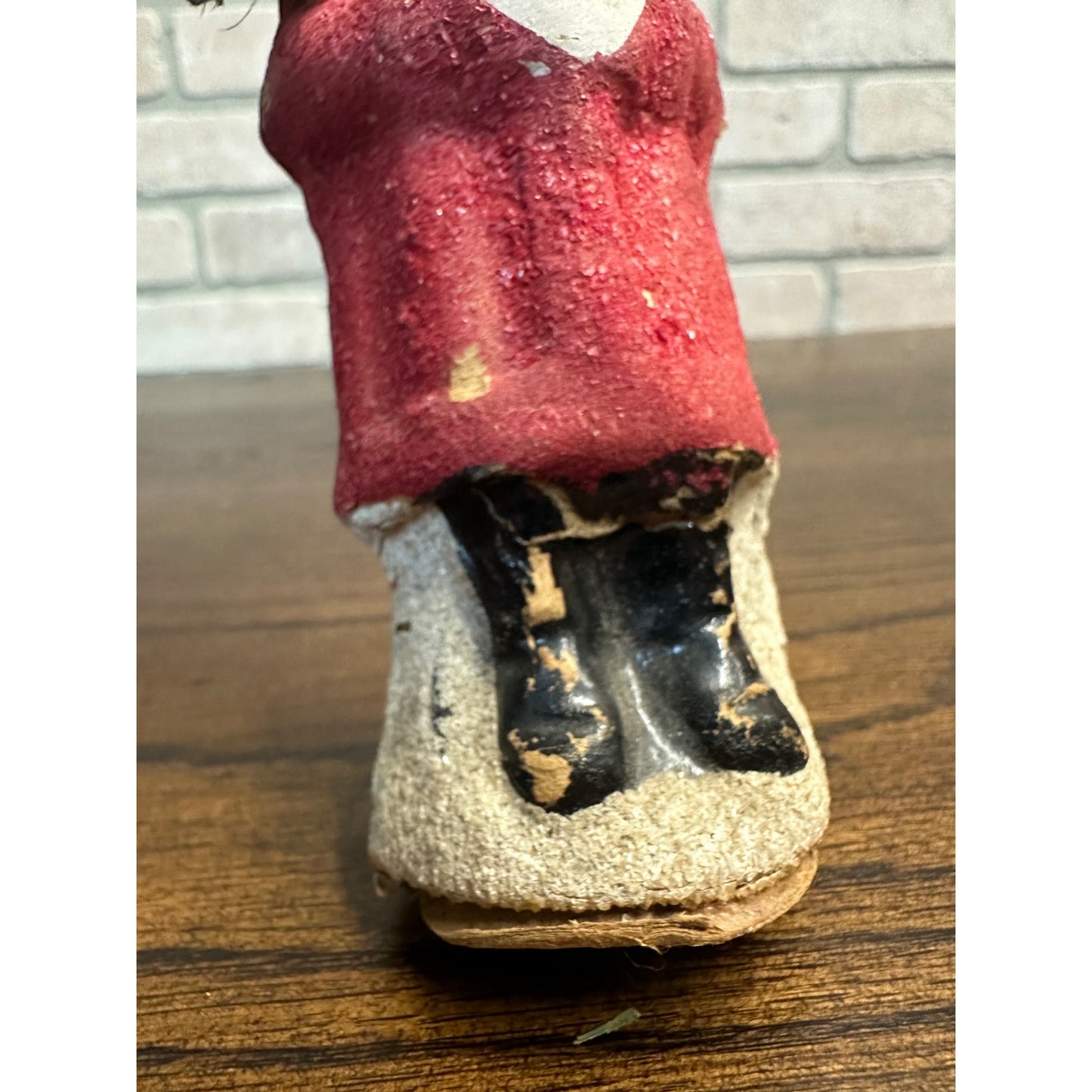 Early Antique Belsnickle 6" German Antique Red Santa Figure Paper Mache