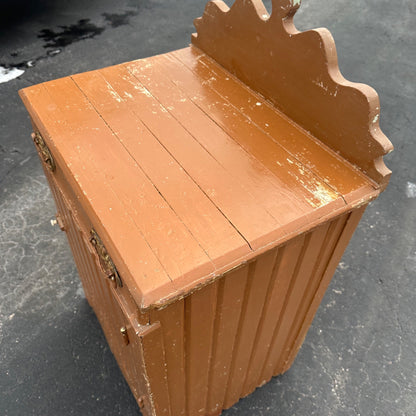 Antique Primitive Cabinet Side Table Wash Stand Brown Tan