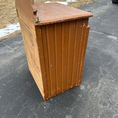 Antique Primitive Cabinet Side Table Wash Stand Brown Tan