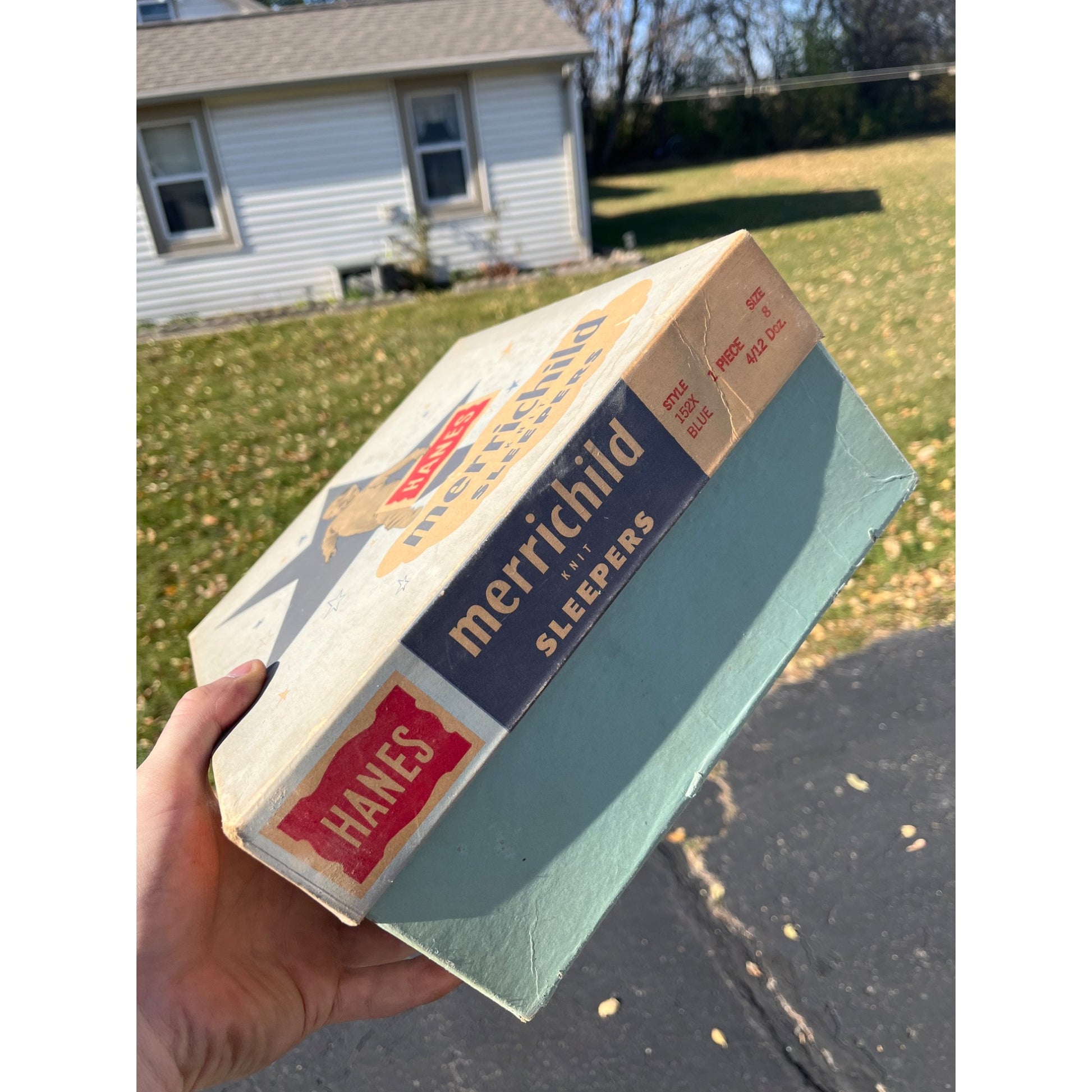 Vintage 1940s Hanes  MerriChild Sleepers Bottoms Store Display Empty Box Child's