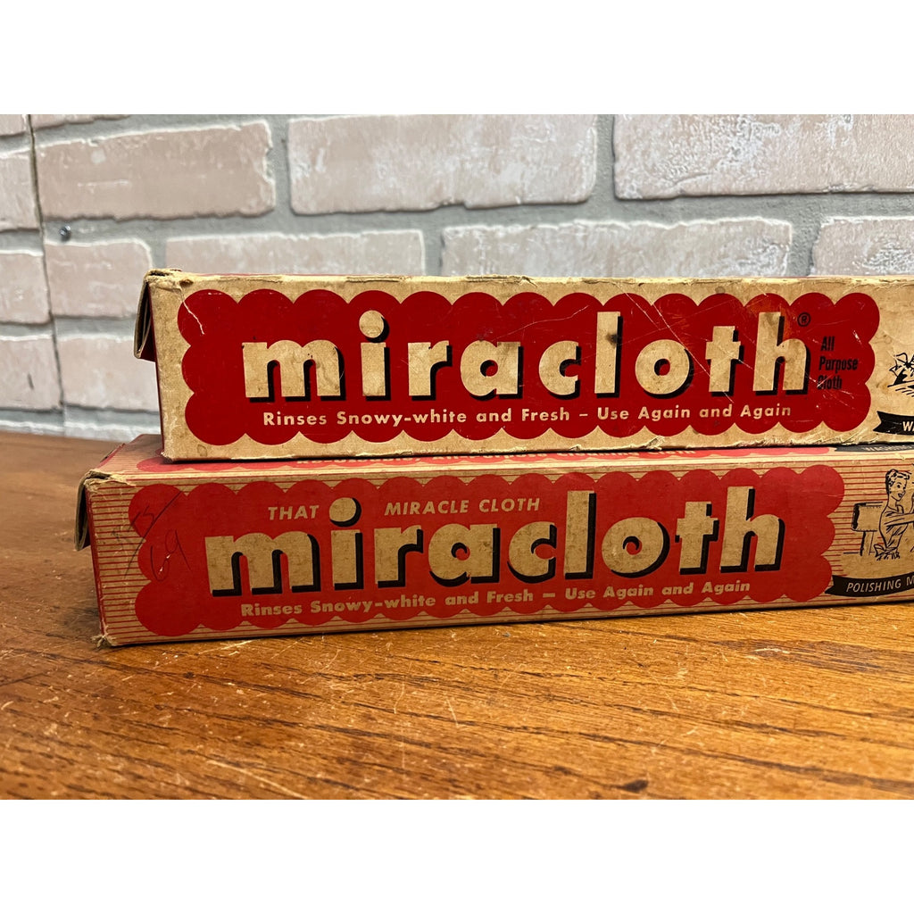 Vintage 1950s Lot (2) Miracloth Miracle Cleaning Reusable Cloth Original Boxes