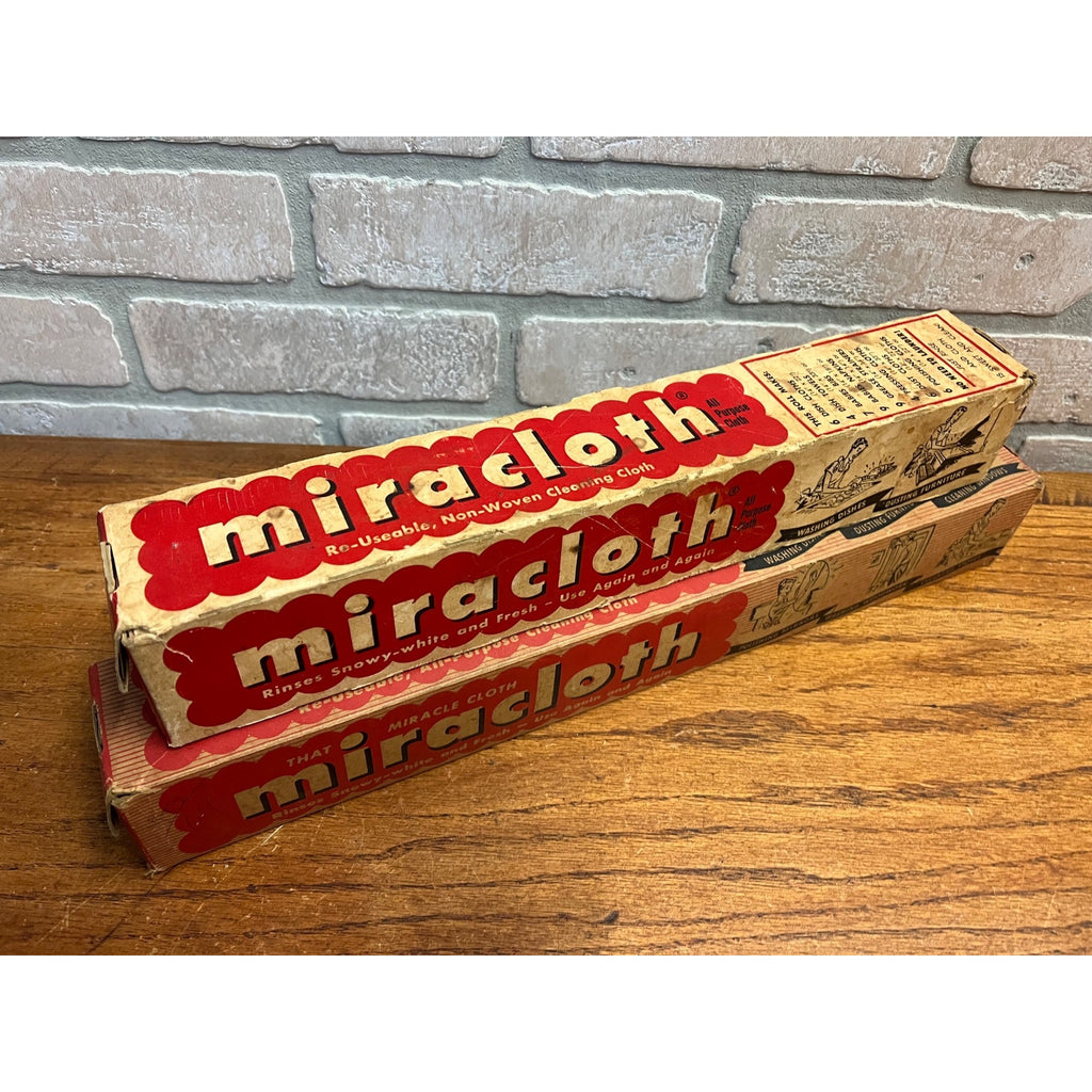 Vintage 1950s Lot (2) Miracloth Miracle Cleaning Reusable Cloth Original Boxes