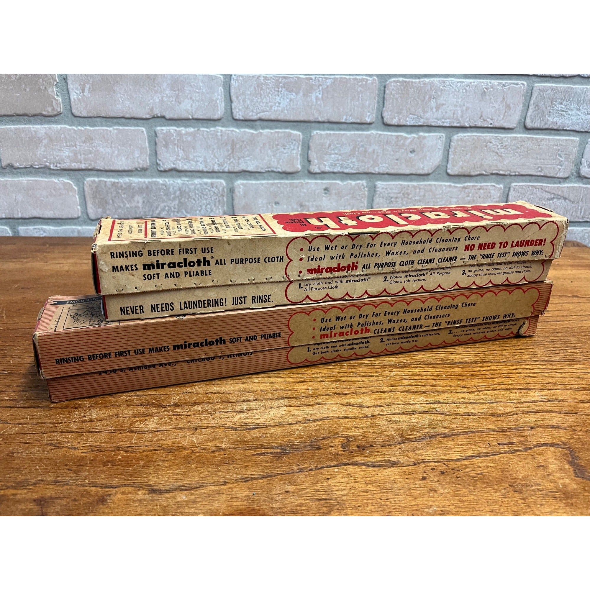 Vintage 1950s Lot (2) Miracloth Miracle Cleaning Reusable Cloth Original Boxes