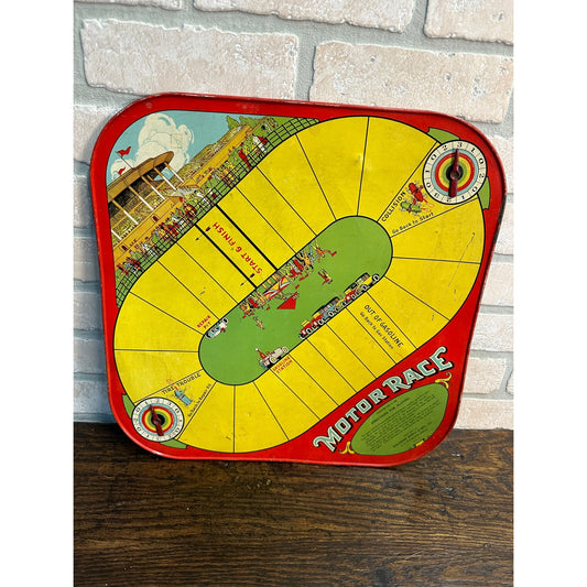 Vintage 1930s Wolverine Supply Co. Tin Litho Car Automobile Race Game Board