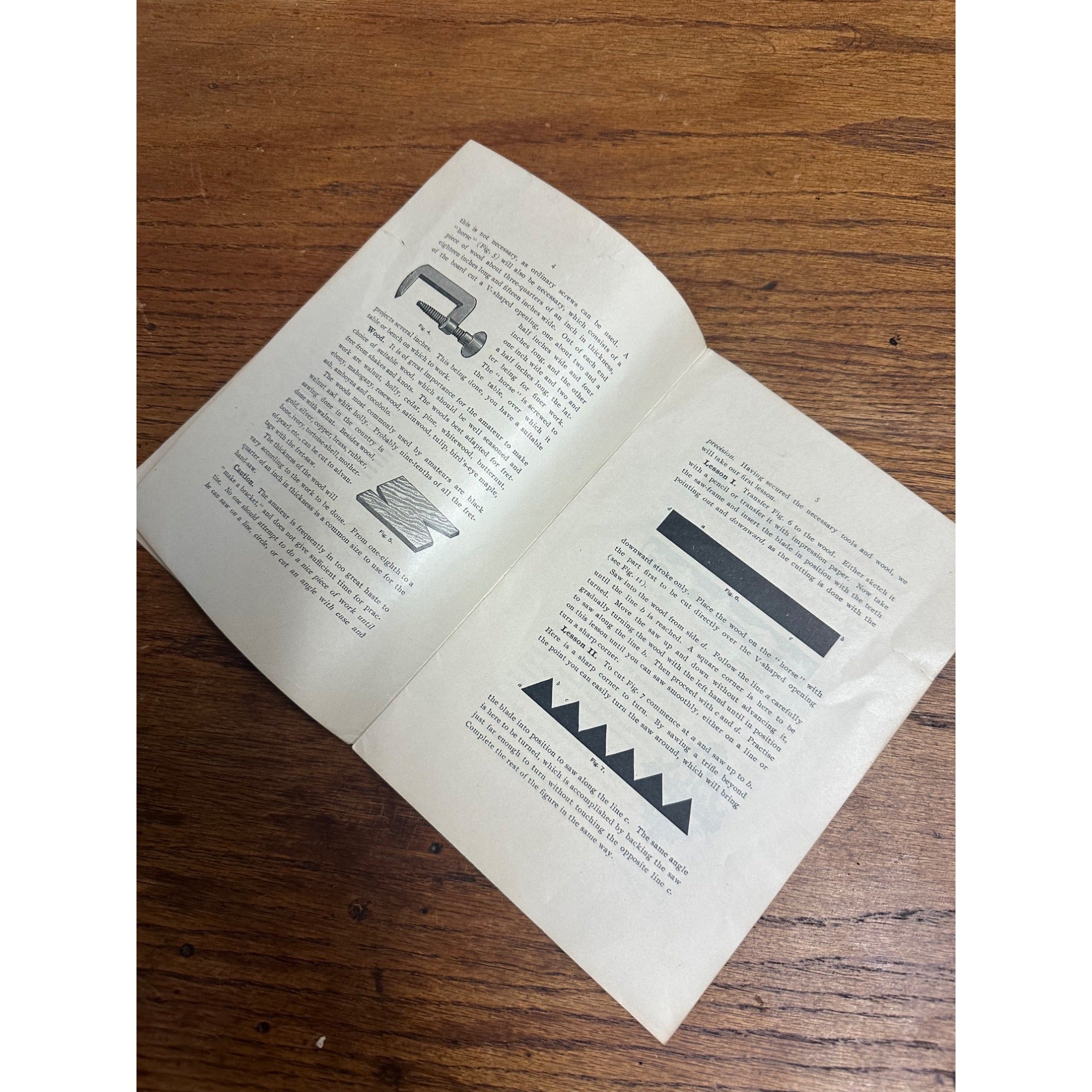 Vintage 1900s Manual of Fret-Sawing & Wood Carving Tool Carpentry Guide Booklet