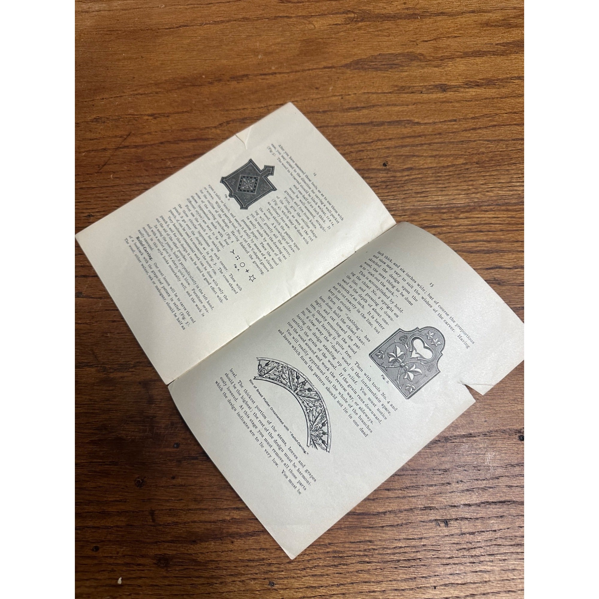 Vintage 1900s Manual of Fret-Sawing & Wood Carving Tool Carpentry Guide Booklet