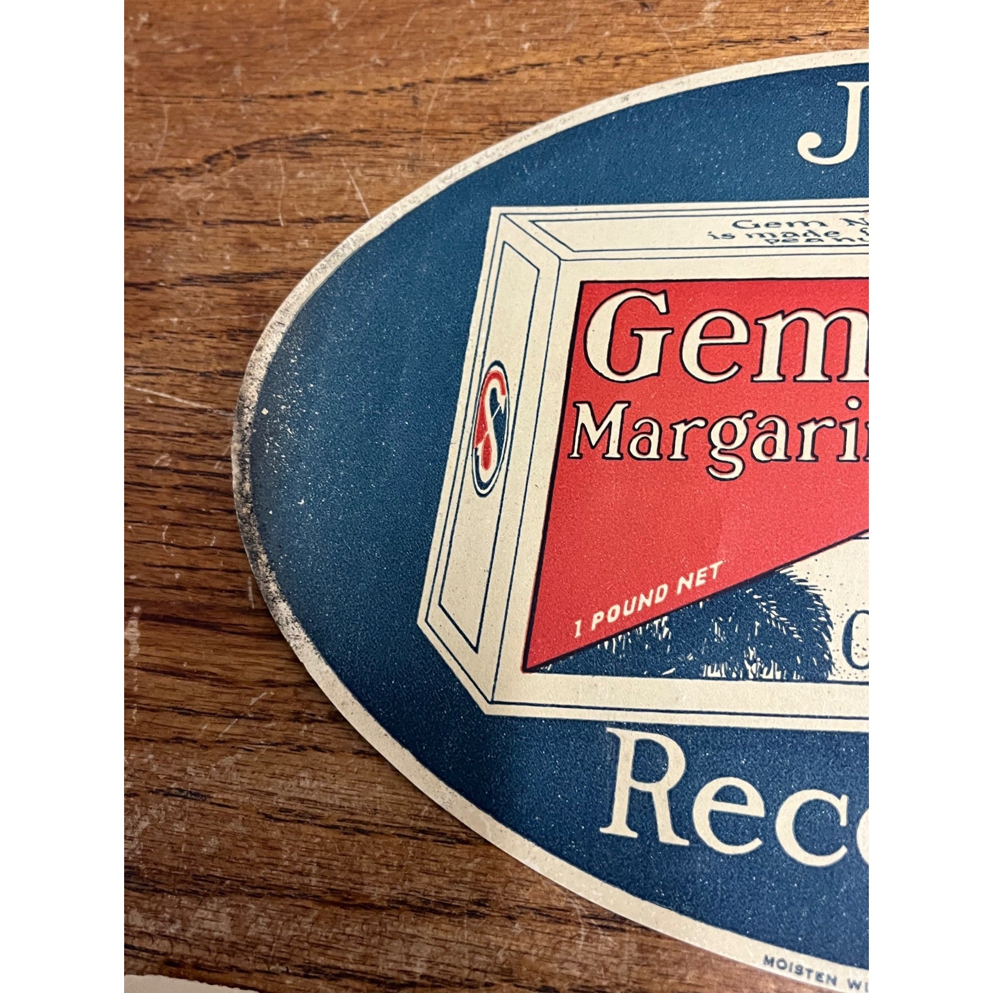 Vintage 1920s Gem Nut Margarine General Store Advertising Window Signs Paper