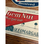 Vintage 1920s Gem Nut Margarine General Store Advertising Window Signs Paper