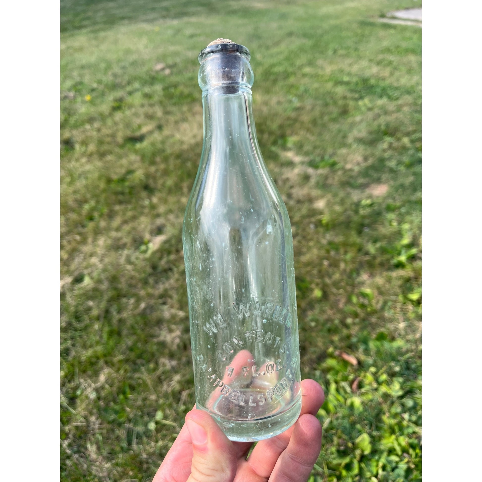 Vintage Wm. Warden Embossed Soda Bottle 7oz Campbellsport Wisconsin Wis WI