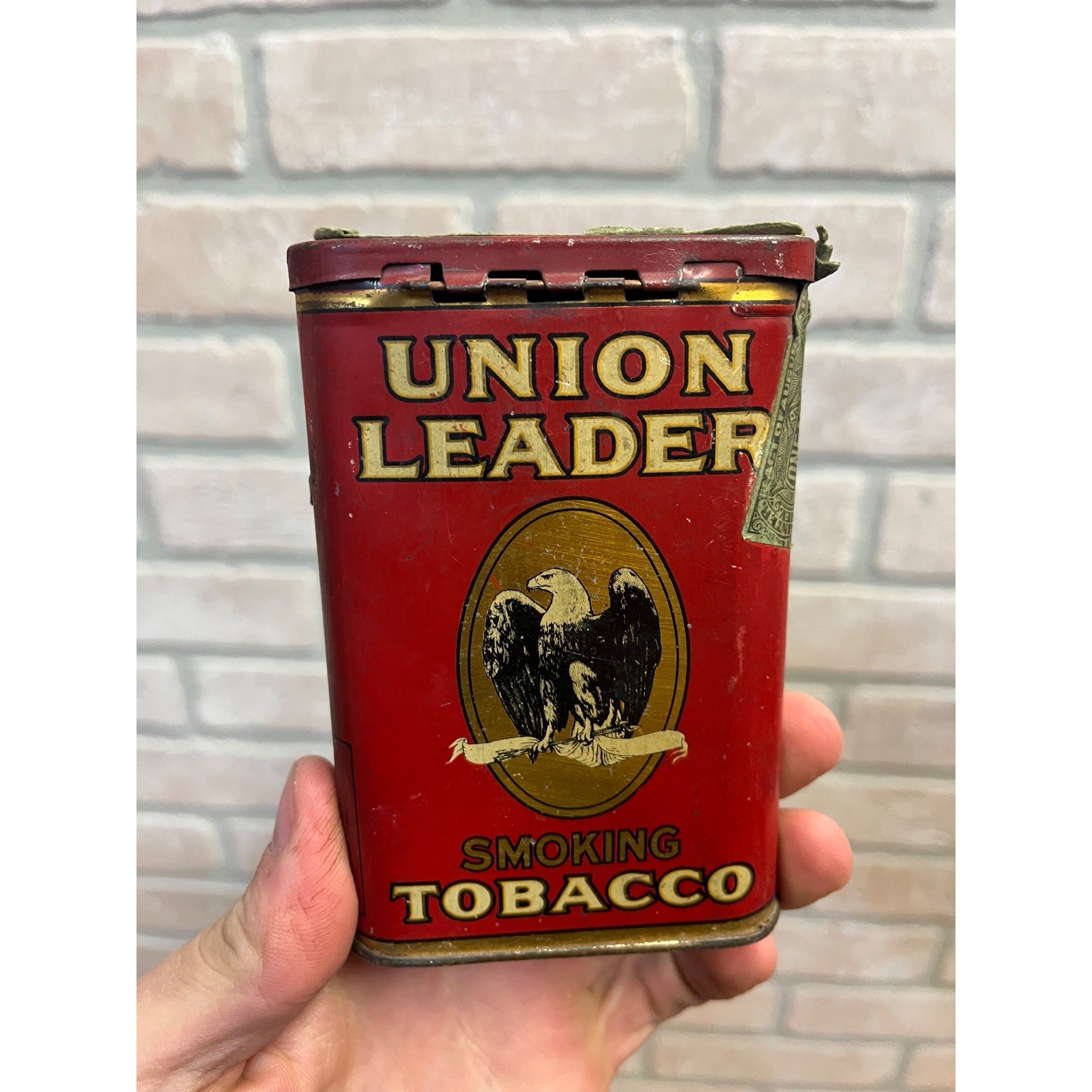 Vintage Union Leader Eagle Smoking Mixtures Tobacco Tin Can Empty