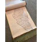 RARE Antique c1915 Wisconsin County Plat Map Hanging Commercial Use