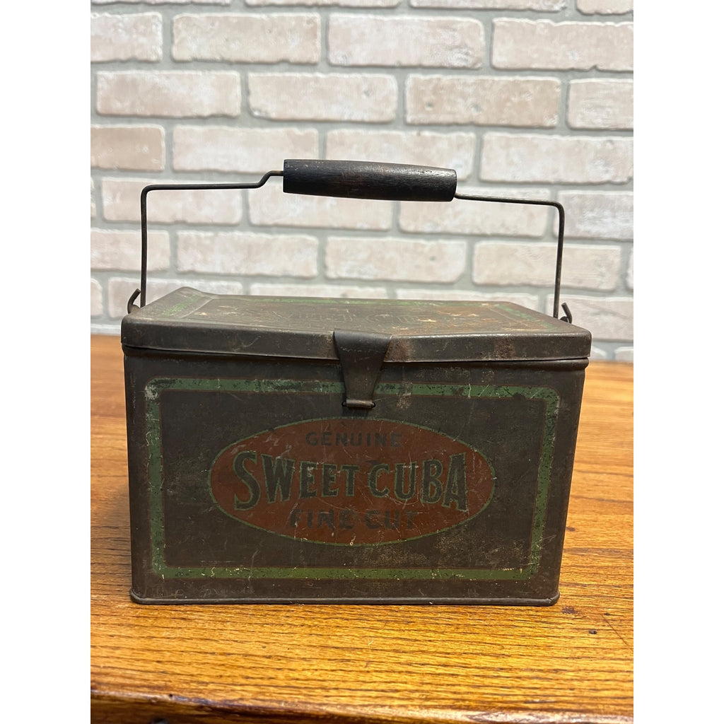 Vintage Sweet Cuba Tin Lunch Pail-Advertising Sweet Cuban Cigars Advertising Can