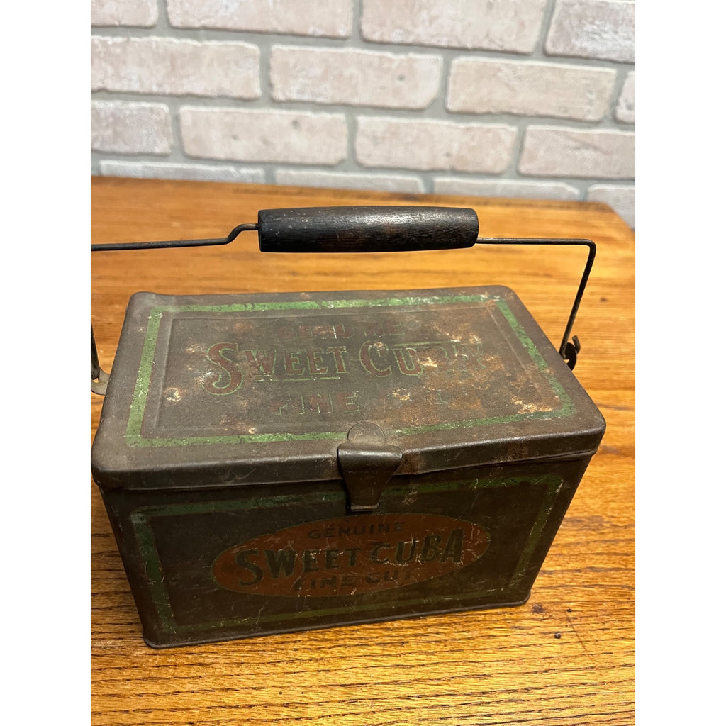 Vintage Sweet Cuba Tin Lunch Pail-Advertising Sweet Cuban Cigars Advertising Can
