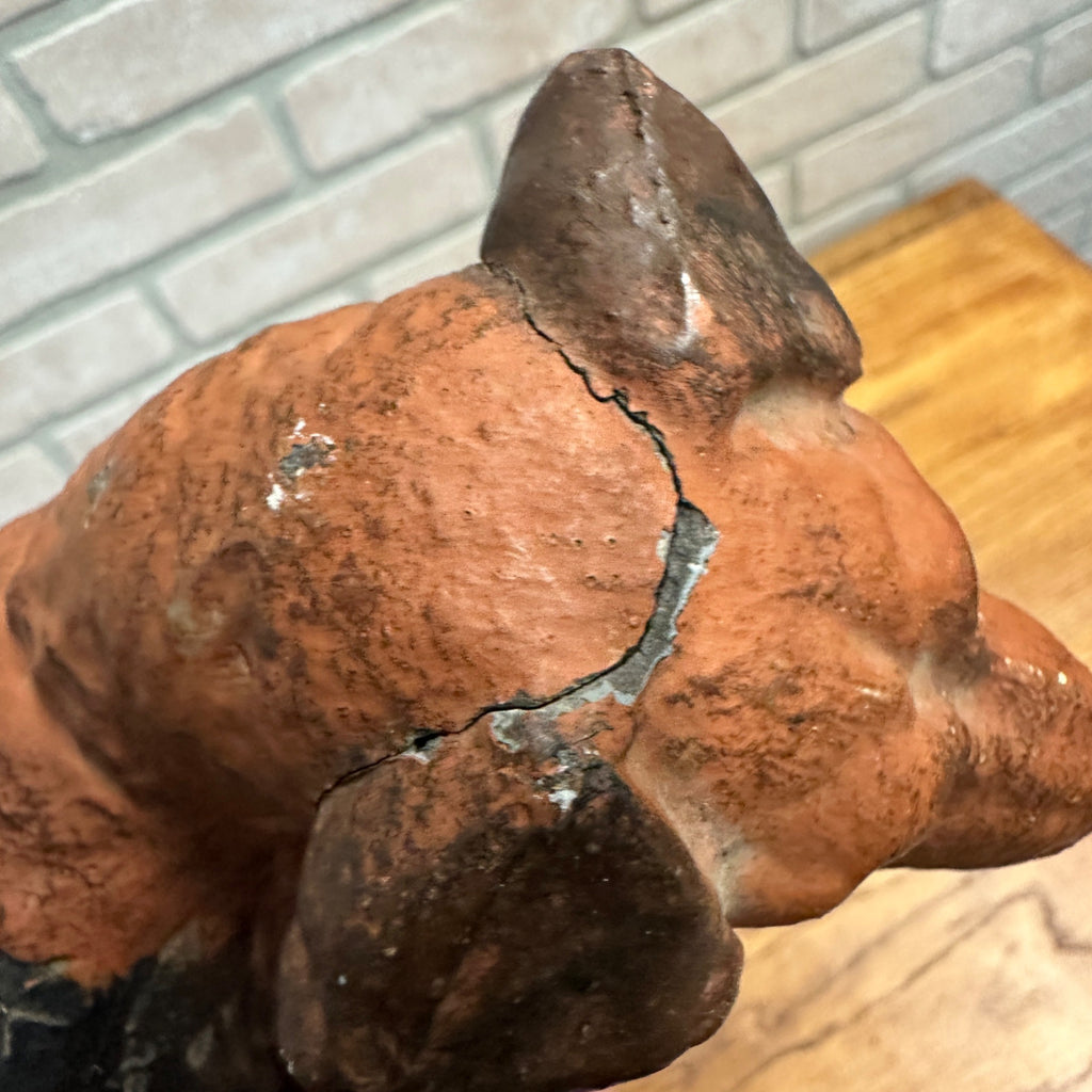 Antique Cast Iron Dog Doorstop Wire Haired Airedale Fox Terrier 8" Hubley