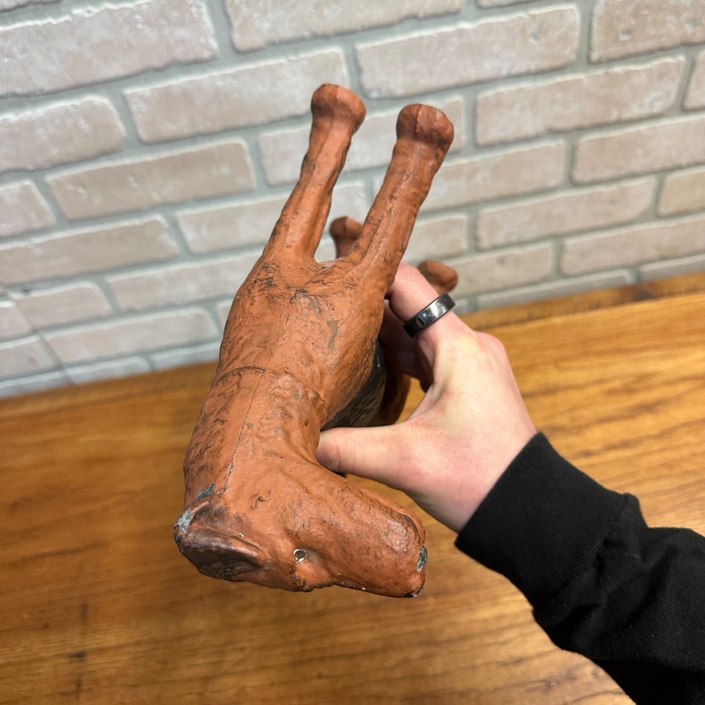 Antique Cast Iron Dog Doorstop Wire Haired Airedale Fox Terrier 8" Hubley